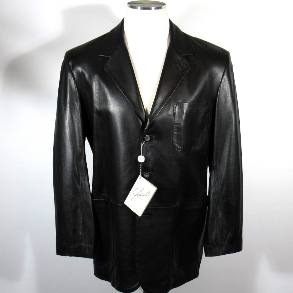 JOSE LUIS of California Men's Glove Leather Sport Coat Black Size 40R
